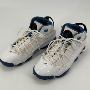 Jordan 6 Rings White Blue Basketball Shoes Men's Size 10.5 322992-114